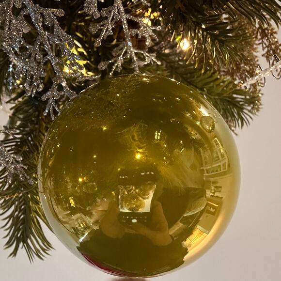 T initial Glass ornament monogram green red gold IN BOX NEW "T" Christmas - Picture 7 of 12